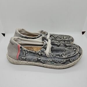 Hey Dude Wendy jungle gray snake print women's 6 or youth 5